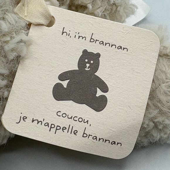 Baby GAP Brennan Cream beige Stuffed Bear plush new with tags 7” - Picture 7 of 16